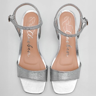 Foto 3 | Foto 3 | Sandalias de Tacón Clasben Plateadas para Mujer