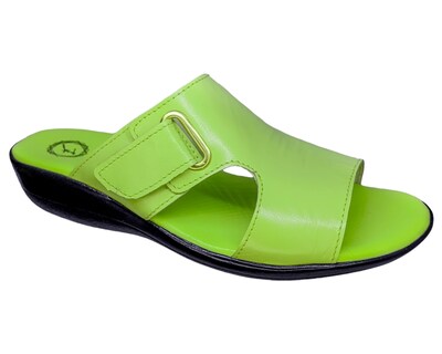 Foto 1 | Foto 1 | Sandalia En Piel Cabra Color Verde Manzana Casual Confort Cómodo 400md para Mujer