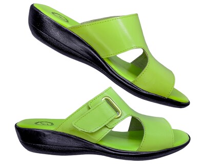 Foto 2 | Foto 2 | Sandalia En Piel Cabra Color Verde Manzana Casual Confort Cómodo 400md para Mujer