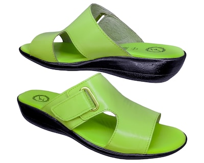 Foto 3 | Foto 3 | Sandalia En Piel Cabra Color Verde Manzana Casual Confort Cómodo 400md para Mujer