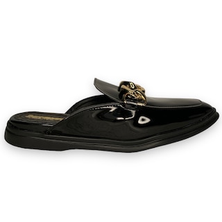 Foto 1 | Foto 1 | Flats Mules David Serrano Charol Negros Cadena Gruesa para Mujer
