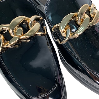 Foto 4 | Foto 4 | Flats Mules David Serrano Charol Negros Cadena Gruesa para Mujer