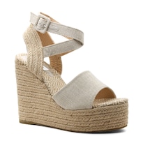 Sandalias con Plataforma RBCollection Exterior Textil Beige para Mujer