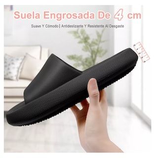 Foto 3 | Foto 3 | Sandalias Chanclas Fondo Grueso De Baño Unisex Negro #24