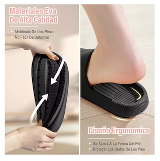 Foto 5 | Foto 5 | Sandalias Chanclas Fondo Grueso De Baño Unisex Negro #24