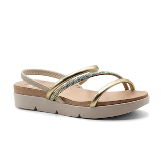 Foto 1 | Foto 1 | Sandalias De Piso Color Oro Para Mujer De Rbcollection