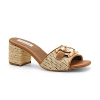 Sandalia Con Tacon Color Camel Para Mujer De Rbcollection