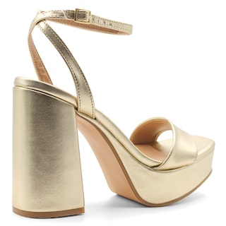 Foto 3 | Foto 3 | Sandalia con Tacón Rbcollection Doradas para Mujer