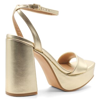 Foto 3 | Foto 3 | Sandalia con Tacón Rbcollection Doradas para Mujer