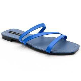 Foto 1 | Foto 1 | Sandalias de Piso Rbcollection Exterior Piel Sintética Azules para Mujer