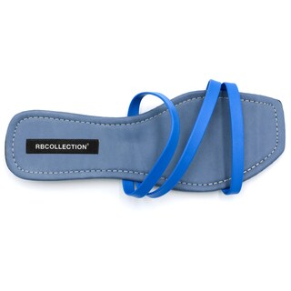 Foto 3 | Foto 3 | Sandalias de Piso Rbcollection Exterior Piel Sintética Azules para Mujer