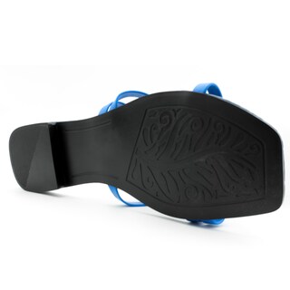 Foto 4 | Foto 4 | Sandalias de Piso Rbcollection Exterior Piel Sintética Azules para Mujer