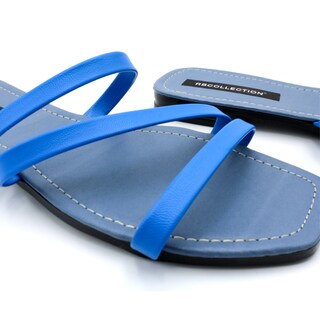 Foto 6 | Foto 6 | Sandalias de Piso Rbcollection Exterior Piel Sintética Azules para Mujer