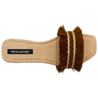 Foto 3 | Foto 3 | Sandalias de Piso Rbcollection Exterior Textil Cafés para Mujer