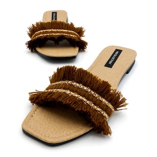 Foto 5 | Foto 5 | Sandalias de Piso Rbcollection Exterior Textil Cafés para Mujer