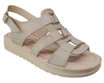 Foto 1 | Foto 1 | Sandalias Casuales Enco Footwear Beige Piel Vacuno de Broche Versátil para Mujer