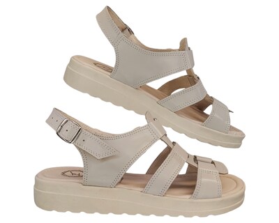 Foto 2 | Foto 2 | Sandalias Casuales Enco Footwear Beige Piel Vacuno de Broche Versátil para Mujer