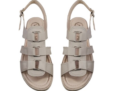 Foto 3 | Foto 3 | Sandalias Casuales Enco Footwear Beige Piel Vacuno de Broche Versátil para Mujer