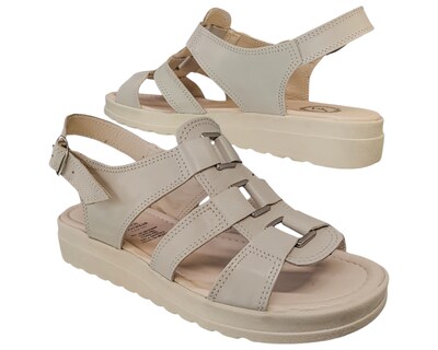 Foto 4 | Foto 4 | Sandalias Casuales Enco Footwear Beige Piel Vacuno de Broche Versátil para Mujer