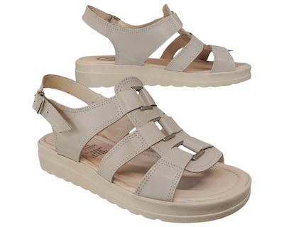 Foto 6 | Foto 6 | Sandalias Casuales Enco Footwear Beige Piel Vacuno de Broche Versátil para Mujer