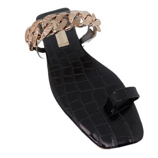 Foto 2 | Foto 2 | Sandalia Negra Con Cadena Lc