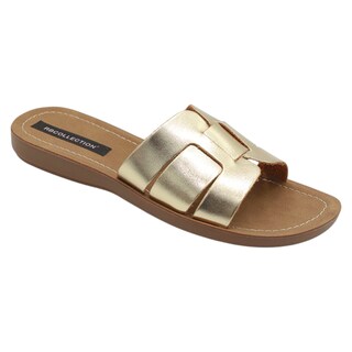 Foto 2 | Foto 2 | Sandalias de Piso Rbcollection Sintéticas Oro para Mujer