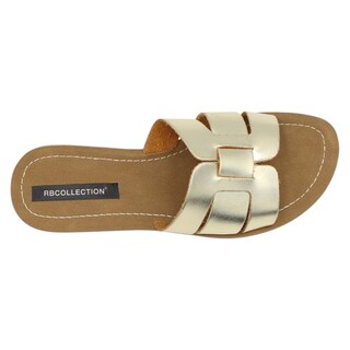 Foto 3 | Foto 3 | Sandalias de Piso Rbcollection Sintéticas Oro para Mujer
