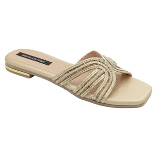 Foto 1 | Foto 1 | Sandalias de Piso Exterior Textil Oro para Mujer