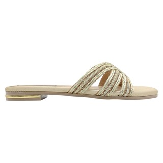 Foto 3 | Foto 3 | Sandalias de Piso Exterior Textil Oro para Mujer