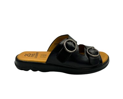 Foto 1 | Foto 1 | Sandalia De Piel Negra Para Mujer 20 Hrs 1007