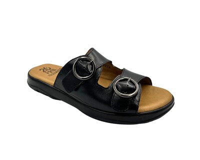 Foto 2 | Foto 2 | Sandalia De Piel Negra Para Mujer 20 Hrs 1007