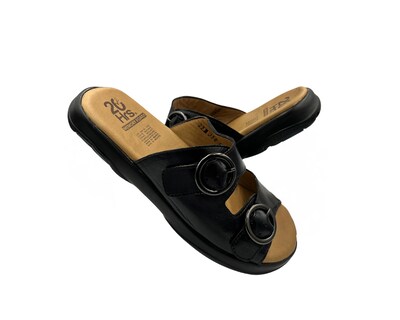 Foto 4 | Foto 4 | Sandalia De Piel Negra Para Mujer 20 Hrs 1007