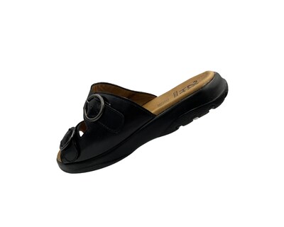 Foto 5 | Foto 5 | Sandalia De Piel Negra Para Mujer 20 Hrs 1007