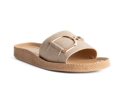 Foto 1 | Foto 1 | Sandalia Color Beige Adorno Material Sintético