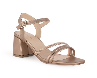 Foto 1 | Foto 1 | Sandalia Color Oro Rosa Brillos Material Sintético