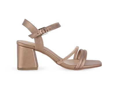 Foto 2 | Foto 2 | Sandalia Color Oro Rosa Brillos Material Sintético