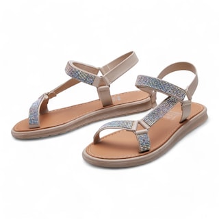 Foto 3 | Foto 3 | Sandalias Calzado Watanabe Color Nude Brillos Asimétrica