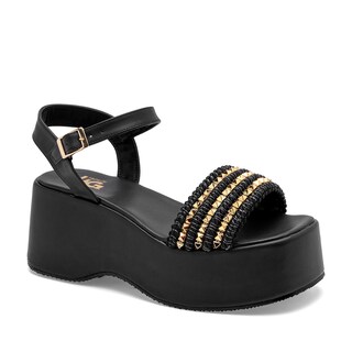 Foto 1 | Foto 1 | Hg Sandalia Para Mujer Negro Dorado Cod.132290