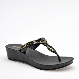 Foto 1 | Foto 1 | Marbella Sandalia Para Mujer Negro Dorado Cod.132434