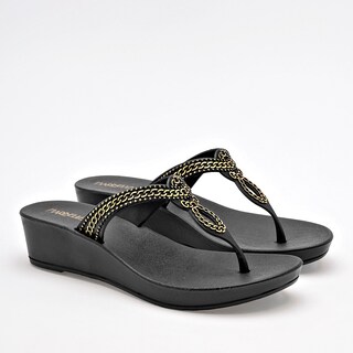 Foto 2 | Foto 2 | Marbella Sandalia Para Mujer Negro Dorado Cod.132434
