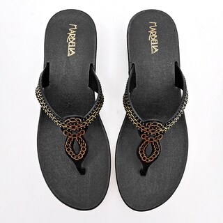 Foto 3 | Foto 3 | Marbella Sandalia Para Mujer Negro Dorado Cod.132434