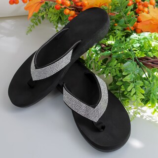 Foto 1 | Foto 1 | Sandalias De Piso Exterior Textil Color Negro Para Mujer De Rbcollection