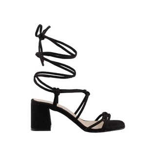 Foto 1 | Foto 1 | Sandalia Mujer Mama Lola 5312 Negro Cordones Casuales Tacon Bajo Ancho Talla 23 A 26 E