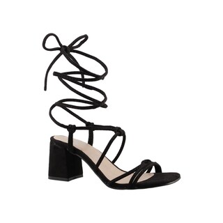 Foto 2 | Foto 2 | Sandalia Mujer Mama Lola 5312 Negro Cordones Casuales Tacon Bajo Ancho Talla 23 A 26 E