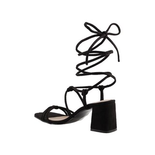 Foto 4 | Foto 4 | Sandalia Mujer Mama Lola 5312 Negro Cordones Casuales Tacon Bajo Ancho Talla 23 A 26 E