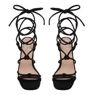 Foto 6 | Foto 6 | Sandalia Mujer Mama Lola 5312 Negro Cordones Casuales Tacon Bajo Ancho Talla 23 A 26 E