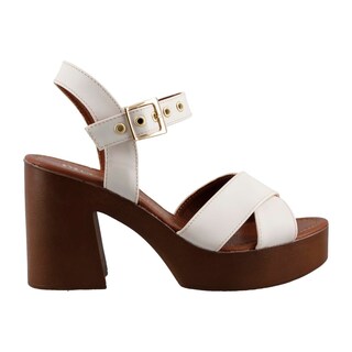 Foto 1 | Foto 1 | Sandalia De Mujer Miracol By Mama Lola 5602 Latte Tacon Alto Casual Mujer Talla 23 A 26 M