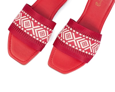 Foto 5 | Foto 5 | Sandalia De Piso A Ángelozano Con Tira Étnica, Color Rojo