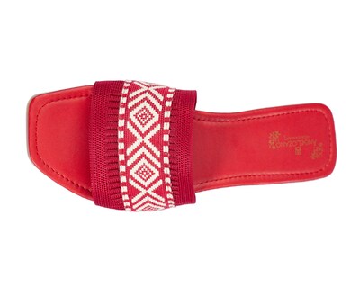 Foto 3 | Foto 3 | Sandalia De Piso A Ángelozano Con Tira Étnica, Color Rojo