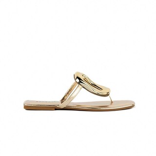 Foto 1 | Foto 1 | Sandalia Hebilla Flat Casual Moda Para Mujer Walki Briseida Dorado